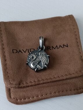 David Yurman Men's Sterling Silver Dragon Pendant Amulet